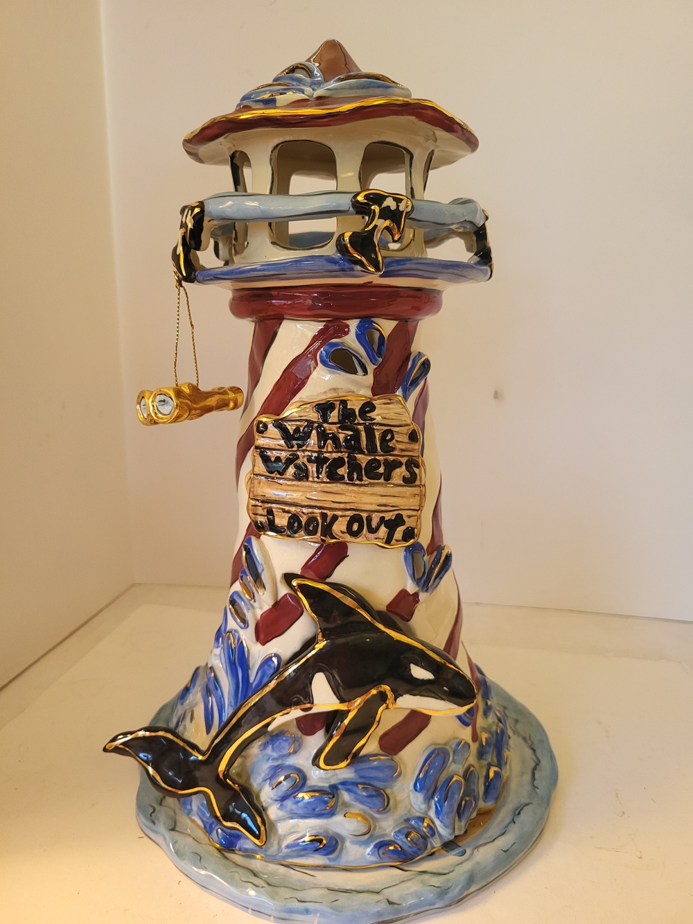 Blue Sky 2003 "The Whale Watchers Lighthouse" 12" Heather Goldminc
